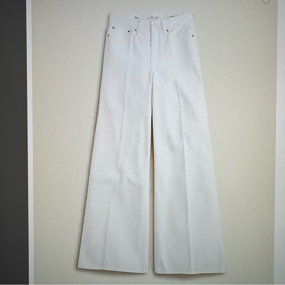 NWT : J.Crew : High-rise superwide-leg jean : White : 27
